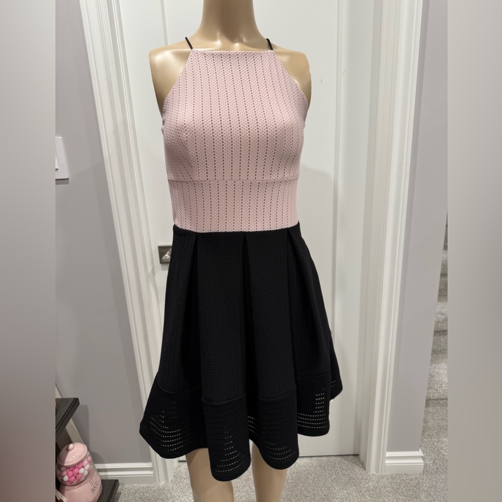 Stunning Pink and Black Crossback Dress